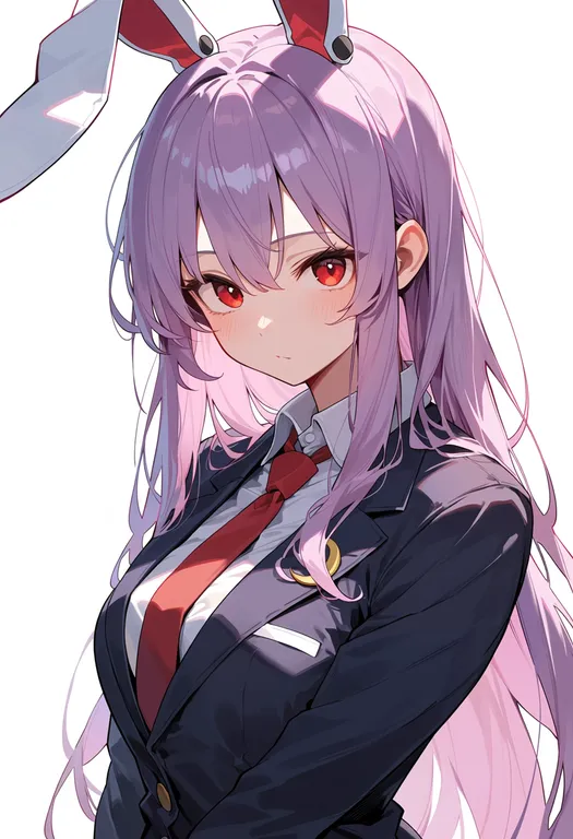 masterpiece, best quality, score_7, safe, reisen udongein inaba, touhou, solo, upper body, simple background — by k3scat, made with ComfyUI