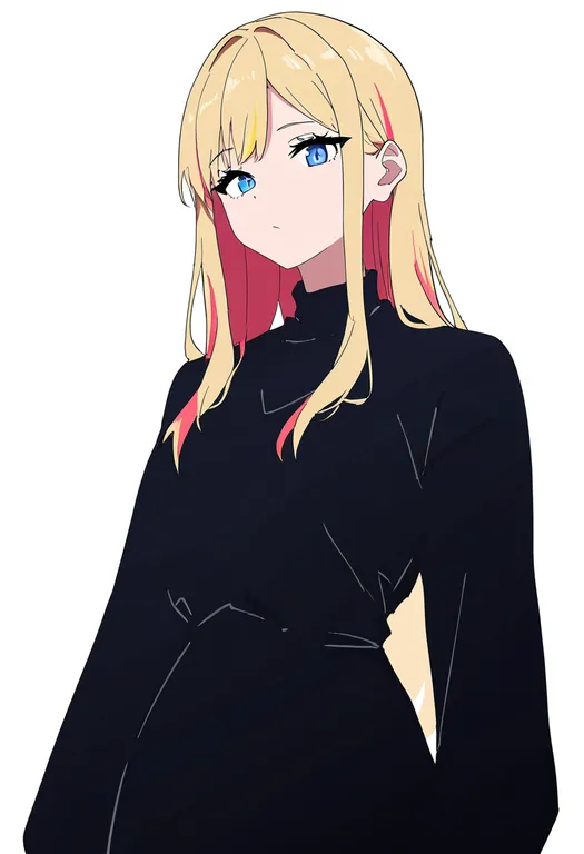 masterpiece, best quality, newest, absurdres, highres, safe, blonde_streaks, 1girl, solo, simple_background — by k3scat, made with ComfyUI