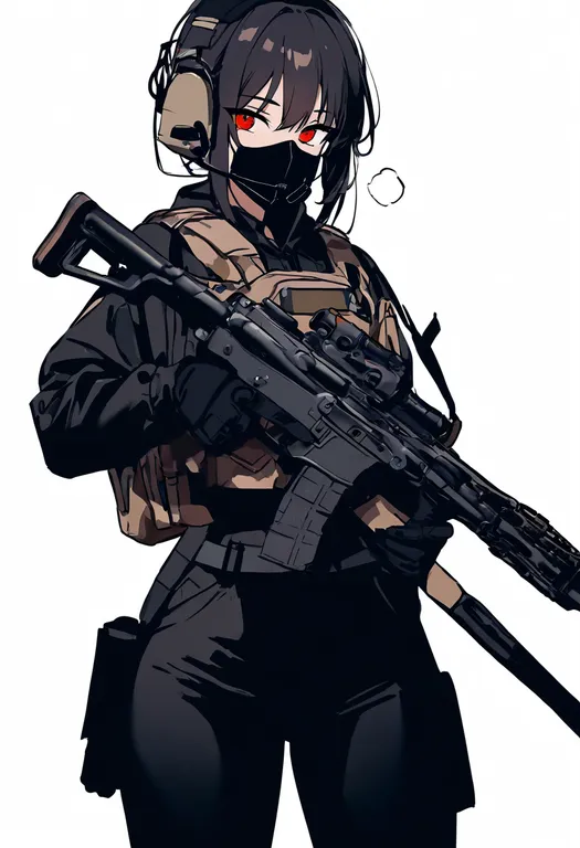 masterpiece, best quality, newest, absurdres, highres, safe, foregrip, 1girl, solo, simple_background — by k3scat, made with ComfyUI