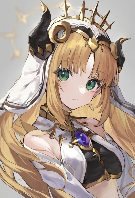 masterpiece, best quality, general, gold tiara, 1girl, solo, simple background — by k3scat, made with ComfyUI
