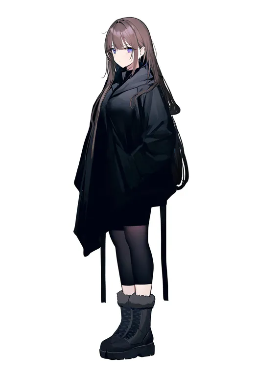 masterpiece, best quality, newest, absurdres, highres, safe, fur_boots, 1girl, solo, simple_background — by k3scat, made with ComfyUI