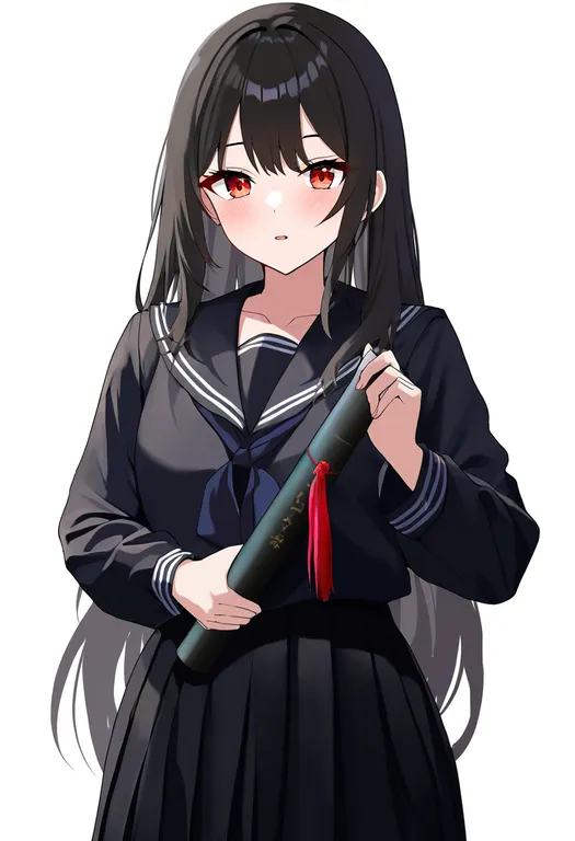 masterpiece, best quality, newest, absurdres, highres, safe, graduation, 1girl, solo, simple_background — by k3scat, made with ComfyUI
