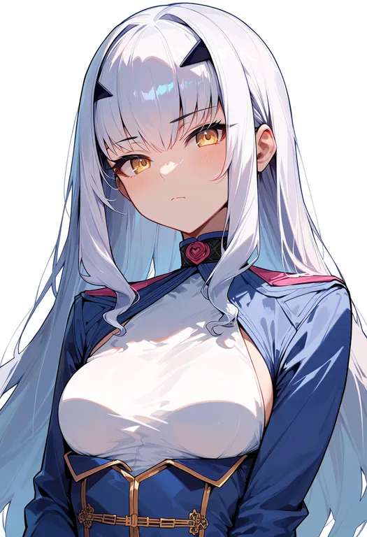 masterpiece, best quality, score_7, safe, melusine (fate), solo, upper body, simple background — by k3scat, made with ComfyUI