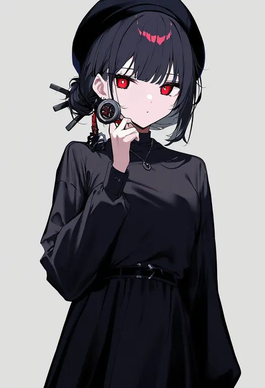 masterpiece, best quality, newest, absurdres, highres, safe, winding_key, 1girl, solo, simple_background — by k3scat, made with ComfyUI
