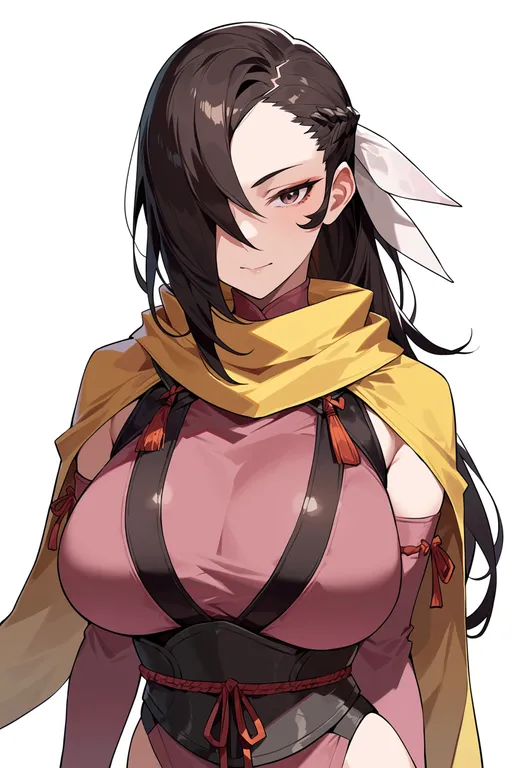 masterpiece, best quality, score_7, safe, kagero (fire emblem), fire emblem, solo, upper body, simple background — by k3scat, made with ComfyUI