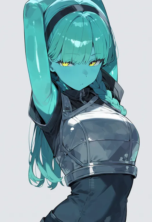 masterpiece, best quality, score_7, safe, phosphophyllite (ll), solo, upper body, simple background — by k3scat, made with ComfyUI