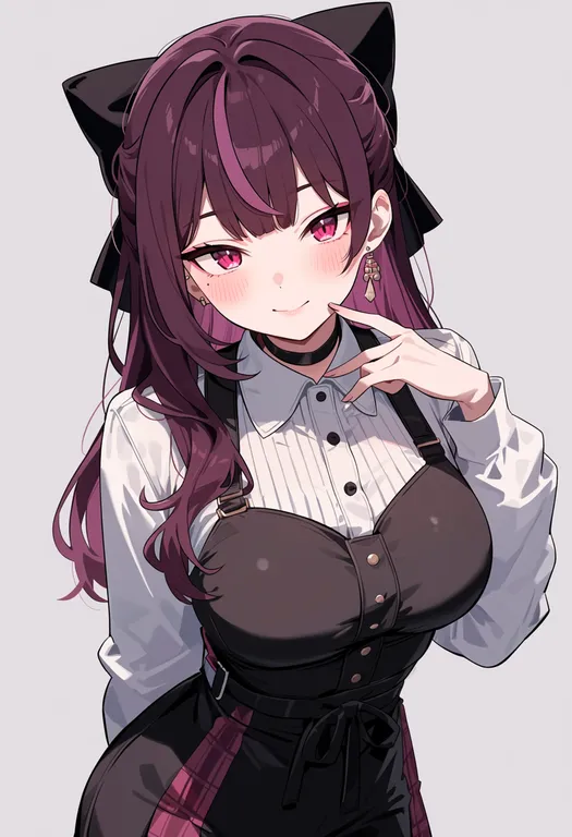 masterpiece, best quality, score_7, safe, jururu, solo, upper body, simple background — by k3scat, made with ComfyUI