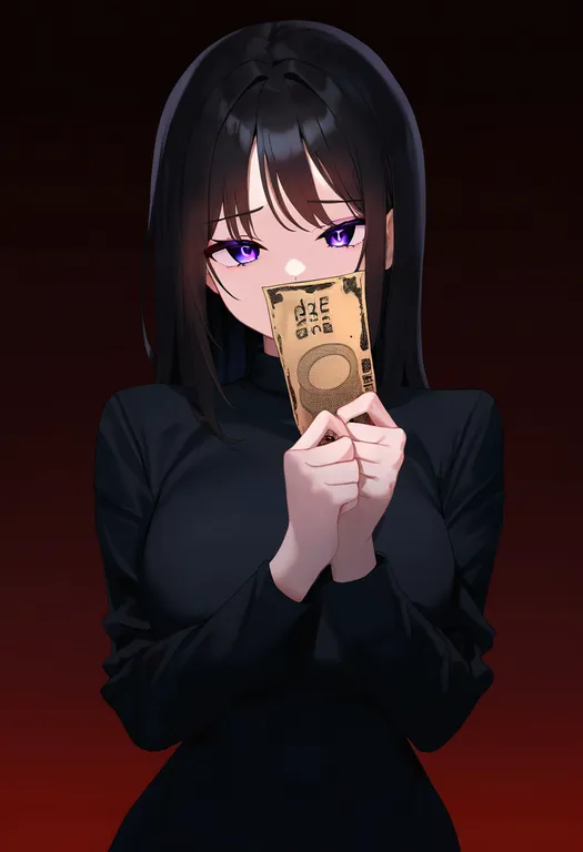 masterpiece, best quality, newest, absurdres, highres, safe, banknote, 1girl, solo, simple_background — by k3scat, made with ComfyUI