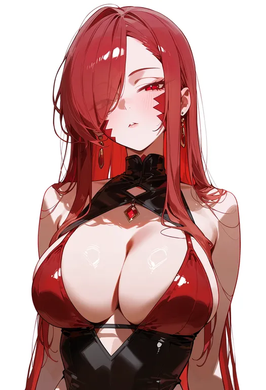 masterpiece, best quality, score_7, safe, queen draco (fate), solo, upper body, simple background — by k3scat, made with ComfyUI