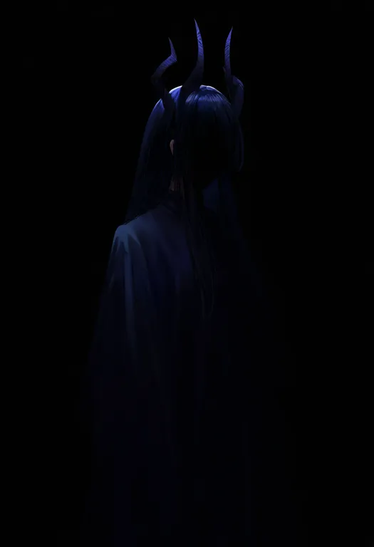 masterpiece, best quality, newest, absurdres, highres, safe, black_horns, 1girl, solo, simple_background — by k3scat, made with ComfyUI