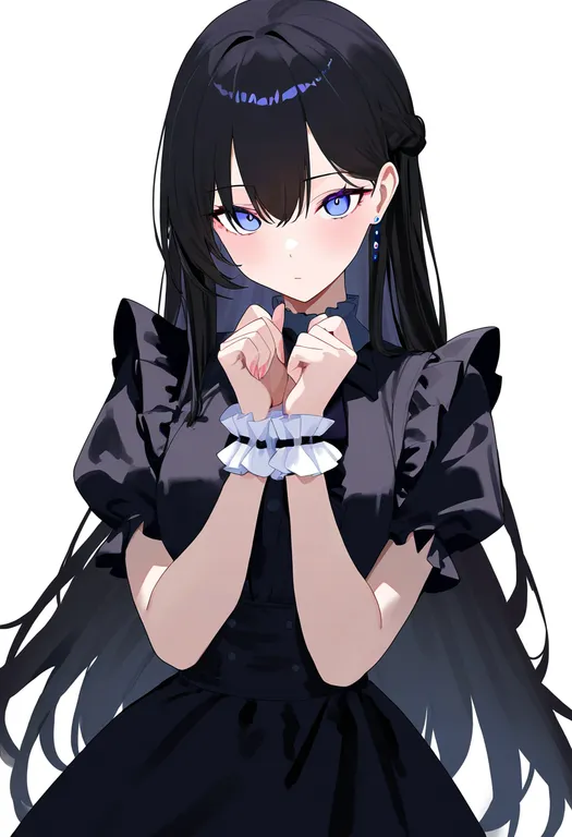 masterpiece, best quality, newest, absurdres, highres, safe, frilled_wrist_cuffs, 1girl, solo, simple_background — by k3scat, made with ComfyUI