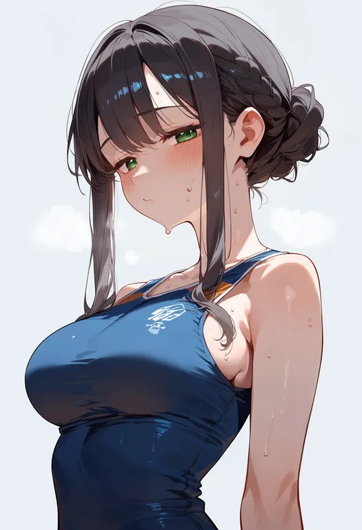 masterpiece, best quality, score_7, safe, sakuramori kaori, solo, upper body, simple background — by k3scat, made with ComfyUI