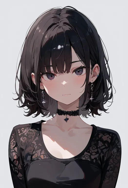 masterpiece, best quality, score_7, safe, portrait (object), 1girl, solo, simple background — by k3scat, made with ComfyUI