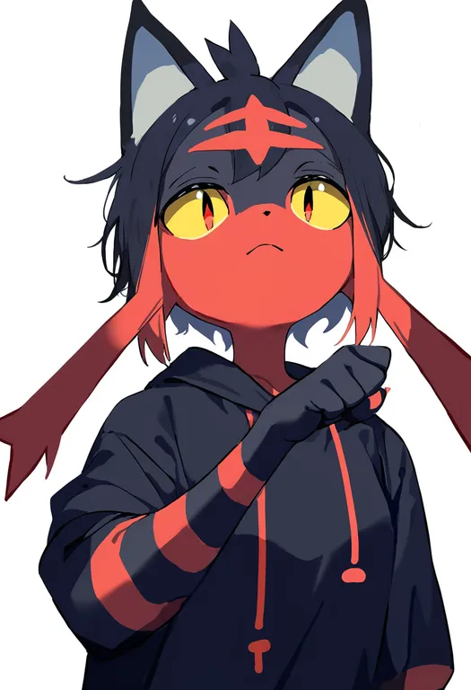 masterpiece, best quality, newest, absurdres, highres, safe, litten, solo, upper_body, simple_background — by k3scat, made with ComfyUI