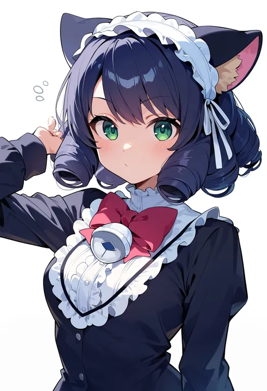 masterpiece, best quality, score_7, safe, cyan (show by rock!!), show by rock!!, solo, upper body, simple background — by k3scat, made with ComfyUI