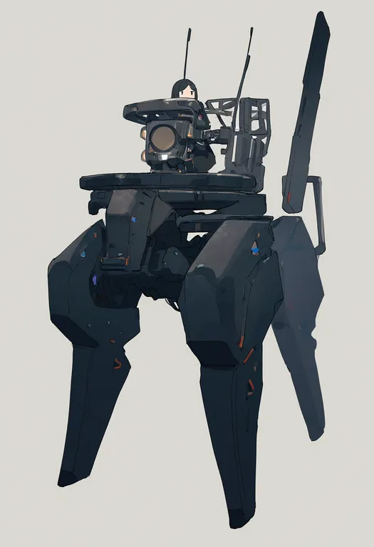 masterpiece, best quality, newest, absurdres, highres, safe, walker_(robot), 1girl, solo, simple_background — by k3scat, made with ComfyUI