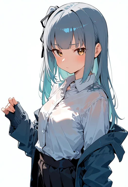 masterpiece, best quality, score_7, safe, kasumi kai ni (kancolle), solo, upper body, simple background — by k3scat, made with ComfyUI