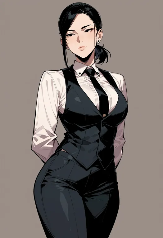 masterpiece, best quality, score_7, safe, like a butler, solo, simple background — by k3scat, made with ComfyUI