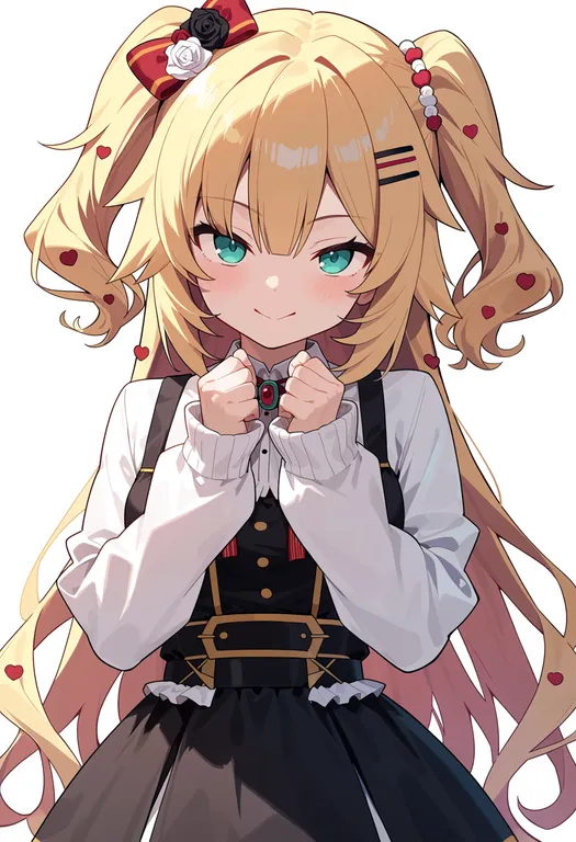 masterpiece, best quality, score_7, safe, akai haato (gothic lolita), solo, upper body, simple background — by k3scat, made with ComfyUI
