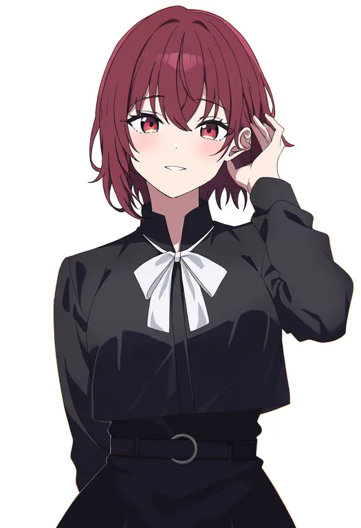 masterpiece, best quality, newest, absurdres, highres, safe, no_thank_you!!!_(visual_novel), solo, simple_background — by k3scat, made with ComfyUI
