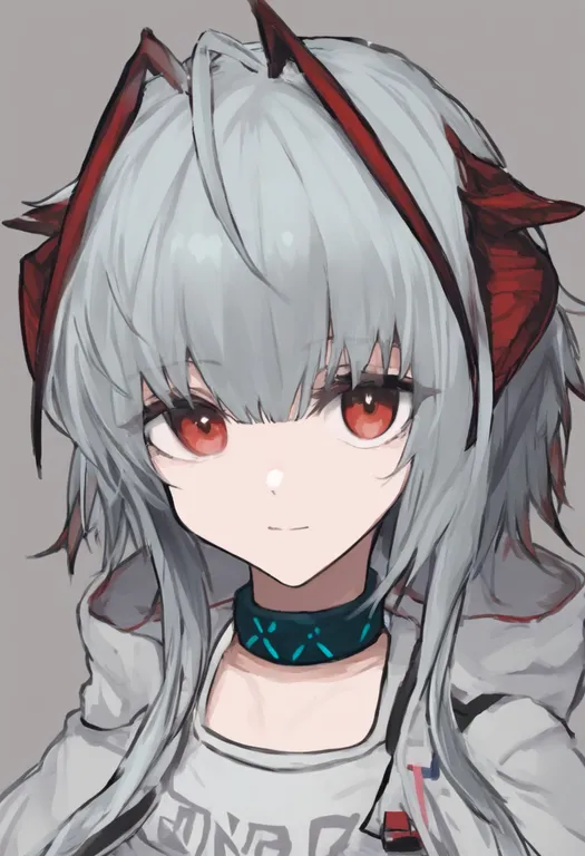 masterpiece, best quality, general, infection monitor (arknights), 1girl, solo, simple background — by k3scat, made with ComfyUI