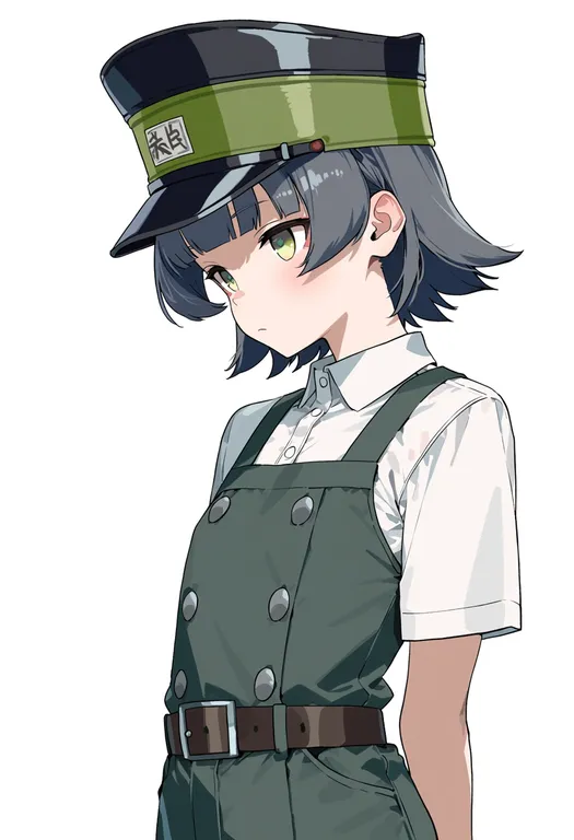 masterpiece, best quality, score_7, safe, arare (kancolle), solo, upper body, simple background — by k3scat, made with ComfyUI
