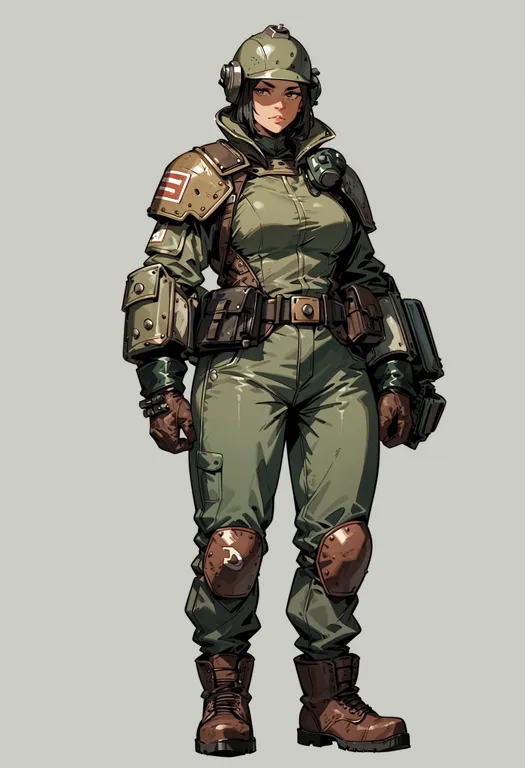 masterpiece, best quality, score_7, safe, fallout 1, solo, simple background — by k3scat, made with ComfyUI