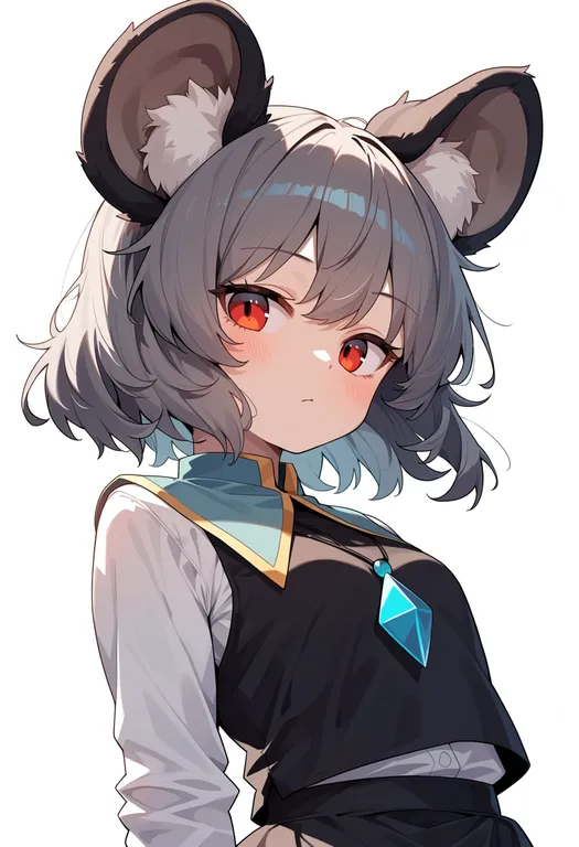 masterpiece, best quality, score_7, safe, nazrin, touhou, solo, upper body, simple background — by k3scat, made with ComfyUI
