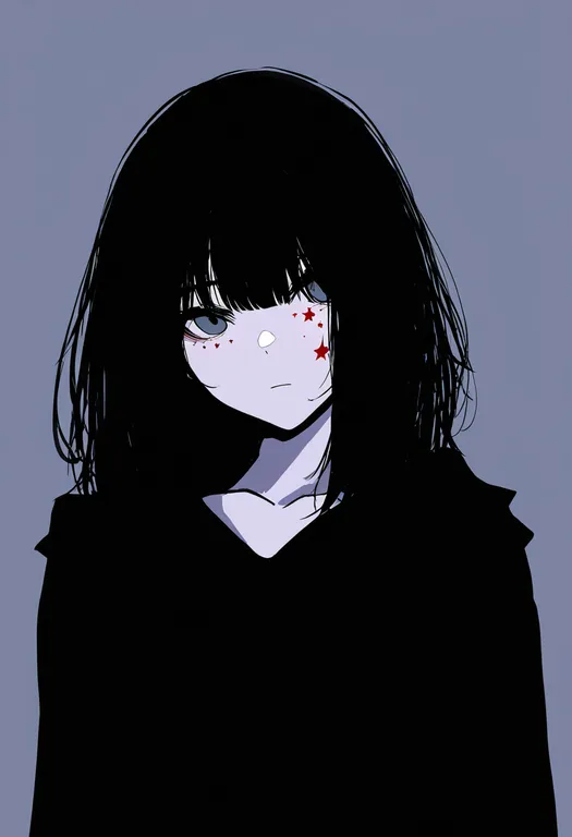 masterpiece, best quality, newest, absurdres, highres, safe, star_tattoo, 1girl, solo, simple_background — by k3scat, made with ComfyUI
