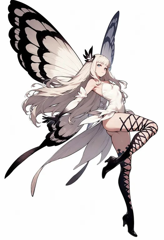 masterpiece, best quality, score_7, safe, bravely default: flying fairy, solo, simple background — by k3scat, made with ComfyUI