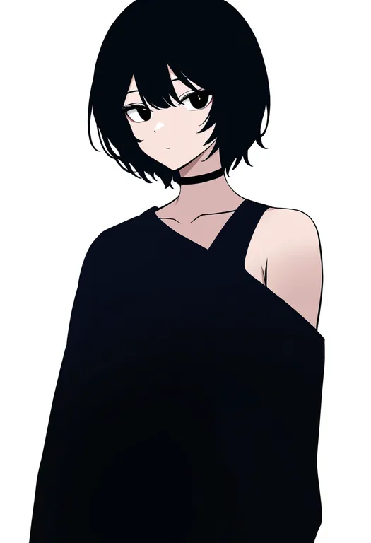 masterpiece, best quality, newest, absurdres, highres, safe, single_bare_shoulder, 1girl, solo, simple_background — by k3scat, made with ComfyUI