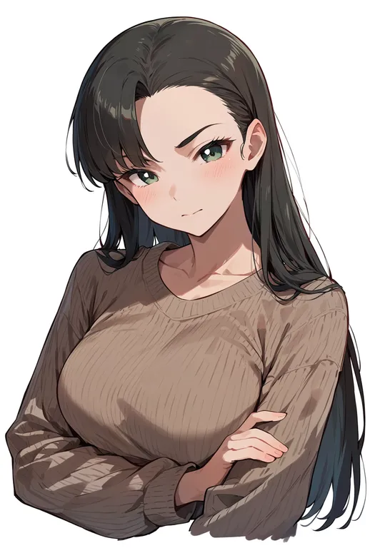 masterpiece, best quality, score_7, safe, nishi kinuyo, solo, upper body, simple background — by k3scat, made with ComfyUI