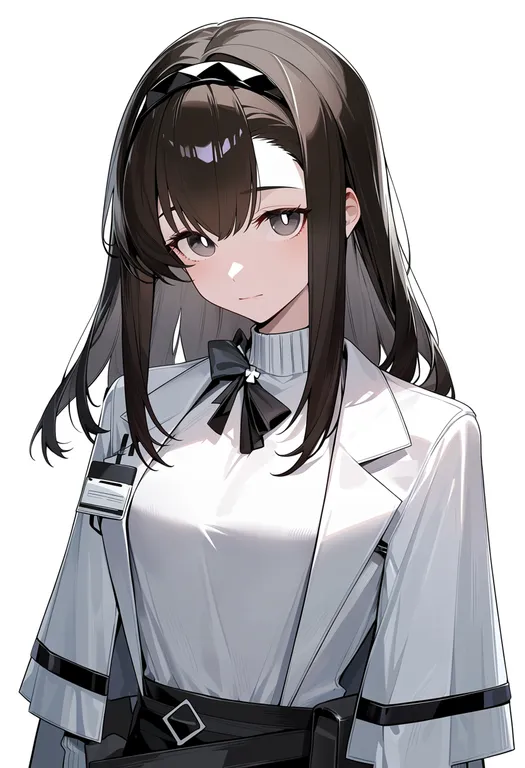 masterpiece, best quality, score_7, safe, priestess (arknights), arknights, solo, upper body, simple background — by k3scat, made with ComfyUI