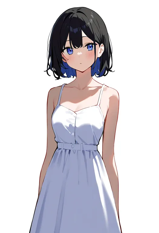 masterpiece, best quality, newest, absurdres, highres, safe, sundress, 1girl, solo, simple_background — by k3scat, made with ComfyUI