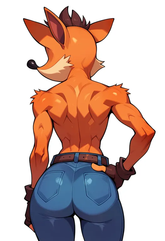 masterpiece, best quality, score_7, safe, crash bandicoot (series), solo, simple background — by k3scat, made with ComfyUI