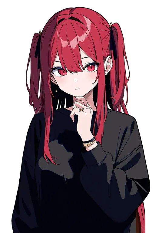 masterpiece, best quality, newest, absurdres, highres, safe, side_up_ring, 1girl, solo, simple_background — by k3scat, made with ComfyUI