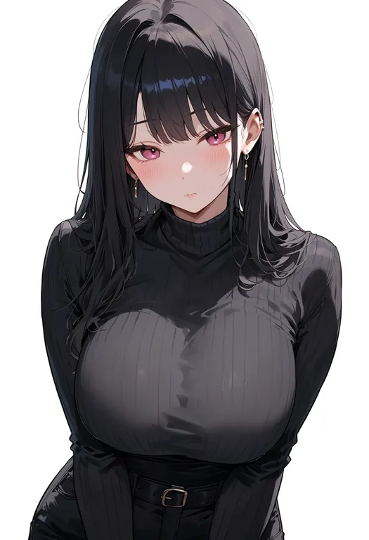 masterpiece, best quality, score_7, safe, presenting own breasts, 1girl, solo, simple background — by k3scat, made with ComfyUI