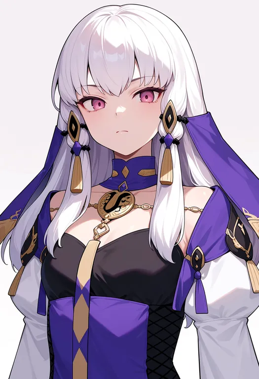 masterpiece, best quality, score_7, safe, lysithea von ordelia, solo, upper body, simple background — by k3scat, made with ComfyUI
