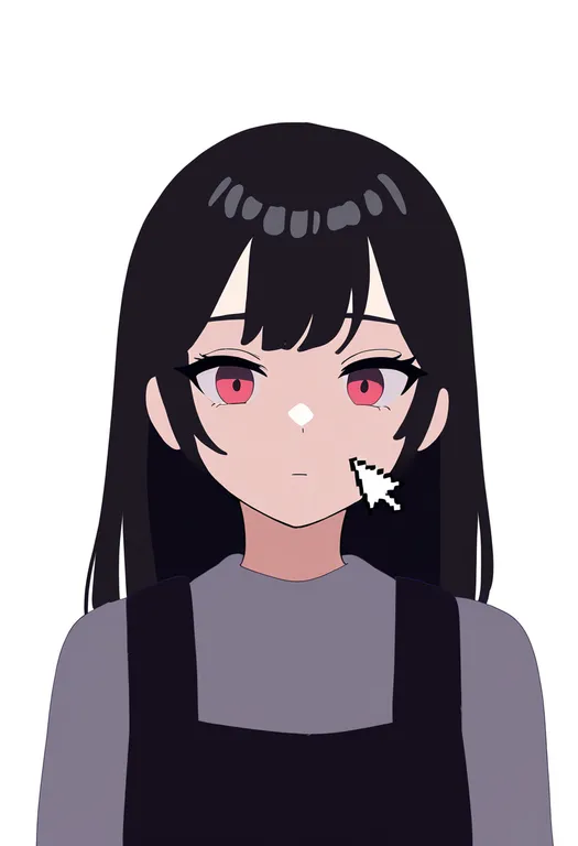 masterpiece, best quality, newest, absurdres, highres, safe, cursor, 1girl, solo, simple_background — by k3scat, made with ComfyUI