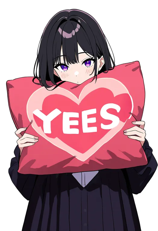 masterpiece, best quality, newest, absurdres, highres, safe, yes-no_pillow, 1girl, solo, simple_background — by k3scat, made with ComfyUI