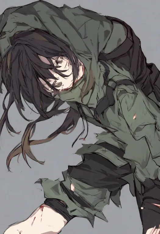 masterpiece, best quality, general, injury, 1girl, solo, simple background — by k3scat, made with ComfyUI