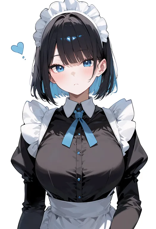 masterpiece, best quality, score_7, safe, maid cafe, 1girl, solo, upper body, simple background — by k3scat, made with ComfyUI