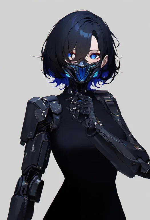 masterpiece, best quality, newest, absurdres, highres, safe, mechanical_arms, 1girl, solo, simple_background — by k3scat, made with ComfyUI