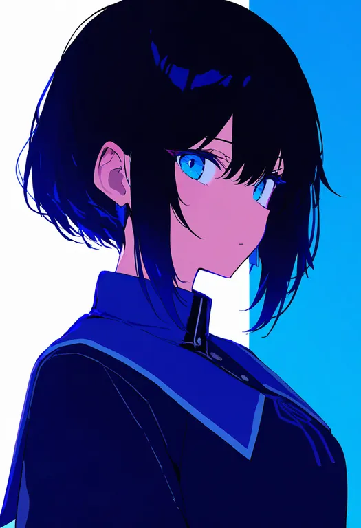 masterpiece, best quality, newest, absurdres, highres, safe, blue_collar, 1girl, solo, simple_background — by k3scat, made with ComfyUI