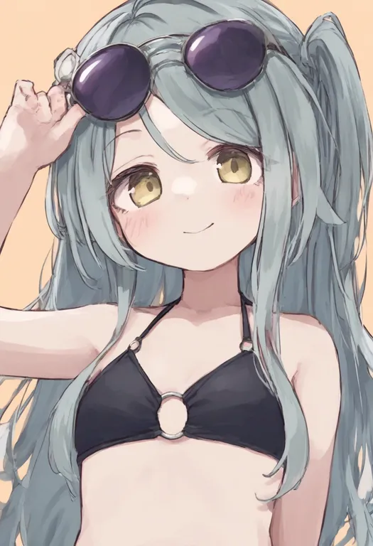 masterpiece, best quality, general, o-ring bikini, 1girl, solo, simple background — by k3scat, made with ComfyUI