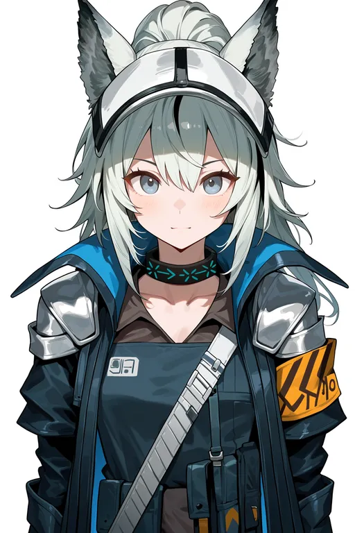 masterpiece, best quality, score_7, safe, grani (arknights), arknights, solo, upper body, simple background — by k3scat, made with ComfyUI