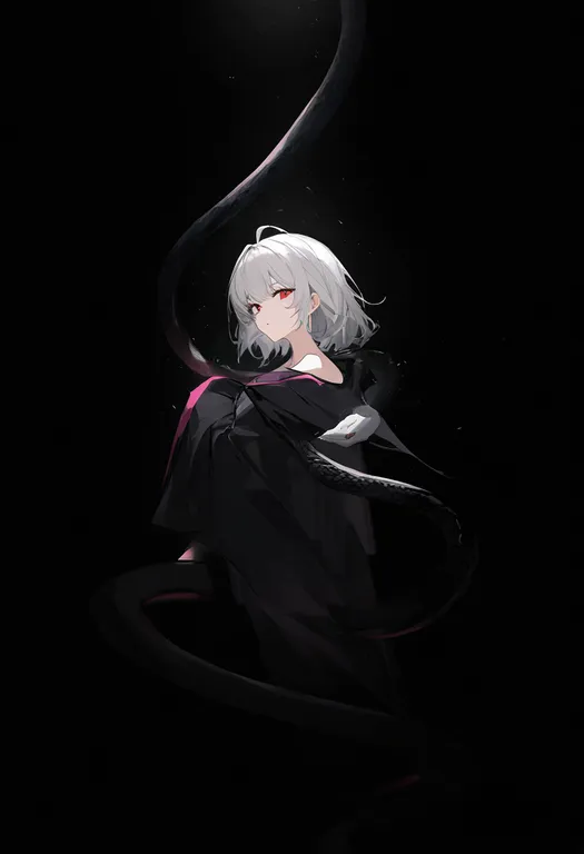 masterpiece, best quality, newest, absurdres, highres, safe, snake, 1girl, solo, simple_background — by k3scat, made with ComfyUI