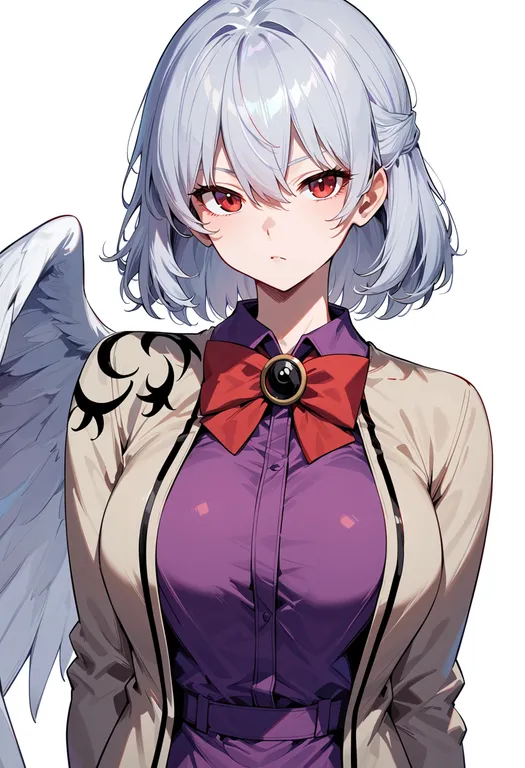 masterpiece, best quality, score_7, safe, kishin sagume, solo, upper body, simple background — by k3scat, made with ComfyUI