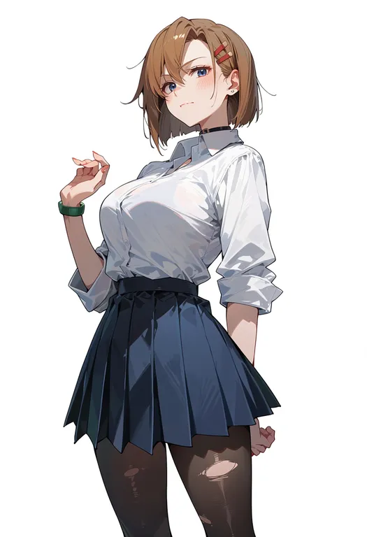 masterpiece, best quality, score_7, safe, higurashi no naku koro ni, solo, simple background — by k3scat, made with ComfyUI