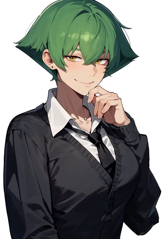 masterpiece, best quality, score_7, safe, hazama, solo, upper body, simple background — by k3scat, made with ComfyUI